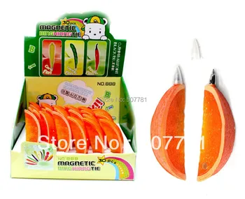 [Frete grátis] NOVO !O magnetismo !De promoção de Frutas e legumes canetas Personalidade caneta -laranjas caneta,30pcs /monte