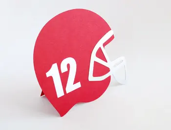 1-20 de Futebol Capacete em forma de Números de crianças de aniversário, cartões de lugar de Casamento de noiva chá de bebê de Jantar, de Estar Escolta do cartão de nome