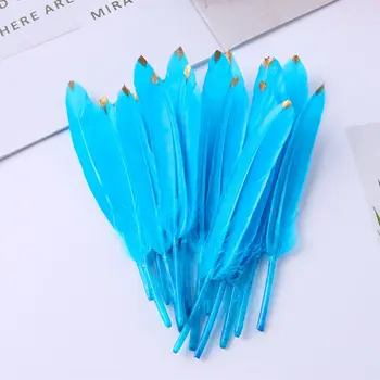 10Pcs Céu Azul de Pena de DIY Pena Acessórios Multi-cor de Penas de Ganso Casa da Jóia feito a mão Materiais de Decoração