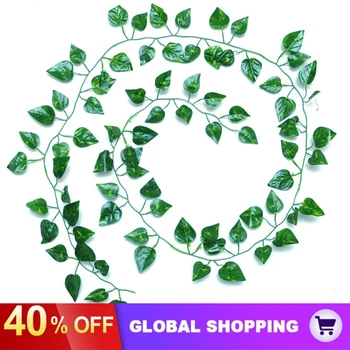 12 Costas de Cada 2,1 m Artificial Ivy Folha de Plantas Garland Falso de Suspensão de Folhas Verde para a Festa de Casamento de Jardim Verde a Decoração da Parede