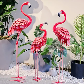 120 CM Flamingo Decoração Nórdica Figuras de Animais do Jardim Estátua de Decoração de Quarto de Decoração de Casamento Acessório Presente de Ano Novo