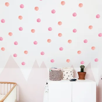 12pcs/conjunto-de-Rosa pontos adesivos de parede para quarto de crianças, quarto de decoração de murais, decoração de casa de arte decalques removíveis viveiro de adesivos de papel de parede