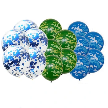15pcs/monte 12inch de Camuflagem Militar do Tema Meninos Favor Festa de Aniversário, Decoração de Confete Balões de Látex Crianças Brinquedo Definir