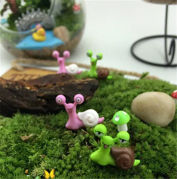 2 pcs Miniaturas de Fadas Jardim de Casa de bonecas Brinquedos Mini Caracóis Micro vasos de paisagem de bonsai Acessórios Ornamentos Estatueta Decoração