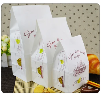 200pcs/lote em branco em Branco em Sacos de Papel Sanduíche de Pão de Alimentos para Levar Saco de Partido a Favor Sacos de Presente de Cozimento da embalagem 4 opções de tamanhos
