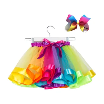 2020 Moda De Verão De Crianças Saia Tutu Meninas De Vestido De Saia +Arco De 2 Peças Coloridas Bonitos Saia Para Meninas De 3 A 11 Anos De Idade