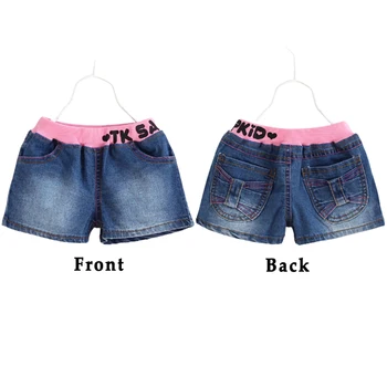 2022 Verão Meninas Novas Shorts Bebê Letra Impressa de Jeans, Calças Curtas de 2 A 8 Anos de Idade calças de Brim de Crianças de Roupas infantis Estilo coreano