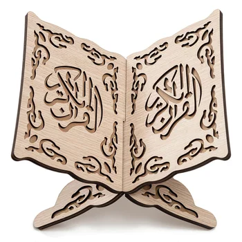 21x29cm Eid Mubarak Estante de livros árabe de Madeira Alcorão, Bíblia, Livros de Armazenamento, Cremalheira de exposição Kuran Santo Muçulmanos Islâmicos Livro Titular