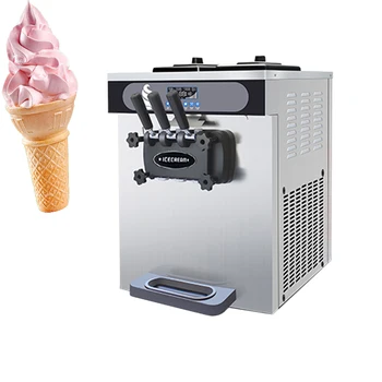 220V sorvete Soft área de Trabalho da Máquina de Aço Inoxidável do Creme de Gelo do Congelador Sistema Operacional em inglês Com sorvete, Máquina de Venda directa