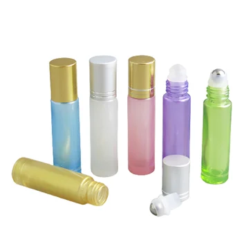 24 x 10ml de Viagem colorido rolo no rolo de frascos de óleos essenciais reutilizável perfum frasco de desodorante contentores