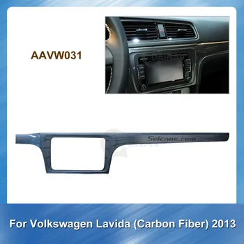 2Din auto-Rádio Fáscia para a Volkswagen Lavida de Fibra de Carbono De 2013 de Carro montagem de DVD do quadro de Instalar o Encaixe do Painel do Quadro Traço jogos de Guarnição
