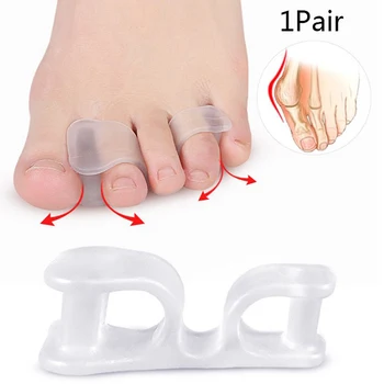 2Pcs Dedo Grande do pé Dois/Três furos de Polegar Dedo do pé Valgo Separador de Gel de Silicone Pé Dedos Protetor de Corrector Pedicure Cuidado dos Pés Ferramenta