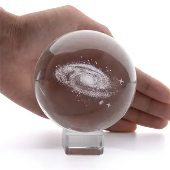 3D Cósmica Galaxy Bola de Cristal Estatueta Feng Shui Office Decorativos Tempestade Bolas de Vidro da Sala de Ornamentos Estátua de Artesanato