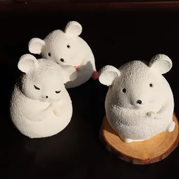 3D, Pequeno Rato Bonito Bolo Mousse de Molde de Silicone de desenhos animados do Rato de sorvete de Pudim de Molde DIY Cozimento Sabão Molde Queque da Pastelaria Ferramentas