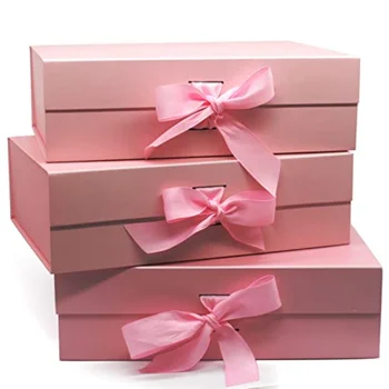 3pcs Caixa de Presente Luxo de Presente Caixas para Presentes, Fecho Magnético de Caixa para o dia dos Pais Aniversários de Aniversário de Dama de honra Proposta