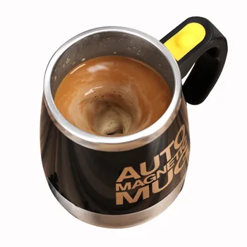 400ml de Café de Aço Inoxidável Copo de Mistura Automática Barriga Grande Força Magnética Mistura Xícara de Café Canecas Criativas