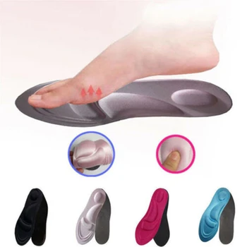 4D Massagem Palmilhas de Esportes de Absorção de Choque Mulheres Espuma Soft Elastic Confortável Respirável Esponja Pad Sapatos de Cuidados com os Pés Inserir