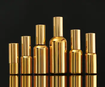5ml 10ml 15ml 20 ml 30 ml 50 ml 100 ml Spray de Ouro Frasco conta-Gotas Chapeamento de Vidro de óleo Essencial, Essência de Perfume, Cosméticos Garrafa SN453