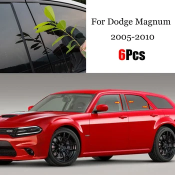 6PCS Polido Pilar Postos de Ajuste Para o Dodge Magnum 2005-2010 Janela Guarnição Tampa do BC Coluna Info.