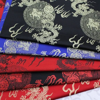 75x50cm floral estilo de damasco de seda de cetim brocado tecido jacquard traje de estofamento de móveis cortina de roupas material