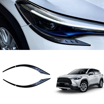 A Fibra De Carbono Faróis Dianteiros As Sobrancelhas, Pálpebras Cobrem Cílios Cabeça Da Lâmpada Da Luz Adesivos Para Toyota Corolla Cruz 2021 2022