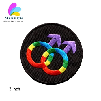 A parada do orgulho Gay patch arco-íris, símbolo LGBT costurar apliques de ferro sobre o patch para DIY Acessórios de Vestuário Appliqued T-shirt Jaquetas Jeans