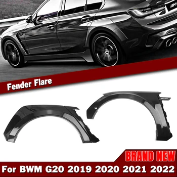 AKASAKA Roda de Carro Fender Chamas Guarnição Para a BMW G20 G28 330i M340i M Sport 2019-2022 Redondo Preto Archs Grande Mudgaurd Cobrir a Sobrancelha