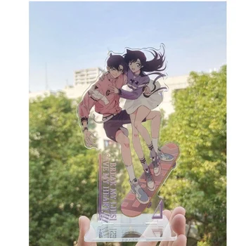 Anime Detective Conan Caso Encerrado Ran Mouri Kudou Shinichi Acrílico Skate Série Duplo Plug Stand Modelo De Mesa De Brinquedo