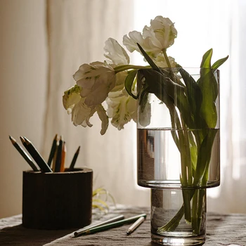 Arte Moderna Vaso Transparente Flor De Vidro Hidroponia Flores Escritório De Luxo Vaso Decoração Evasi Por Fiori Nórdicos Decoração De Casa