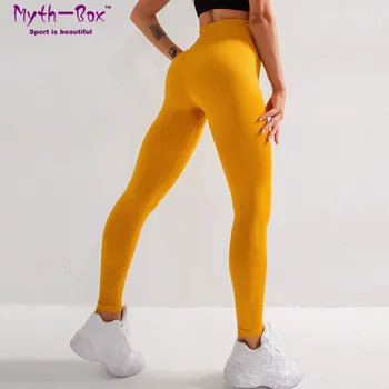 As Mulheres Do Esporte Perneiras Elásticas De Cintura Alta Calças De Yoga Slim Executando Calças Seca Rápido, Em Relevo De Ginásio Calças De Jogging Leggins