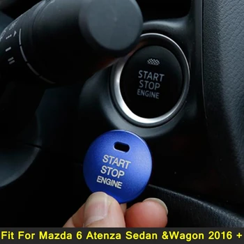 Auto Estilo Engine Start Stop Anel Sem Botão Sistema De Cobertura Guarnição De Interiores, Peças Para Mazda 6 Atenza Limousine &Vagão De 2016 2017