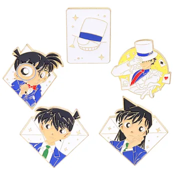 B0072 Detective Conan Japonês Alfinetes de Lapela para Mochilas de Mulheres Broche de Crachás de Anime Esmalte Pin de Jóias de Moda Acessórios Presentes