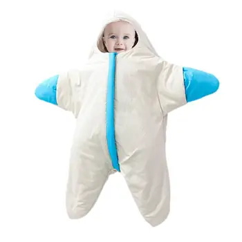 Bebê Saco De Dormir Unisex Recém-Nascido De Algodão De Saco De Dormir Estrela-Do-Mar De Design Respirável Swaddle Transição Wearable Cobertor Envoltório Para