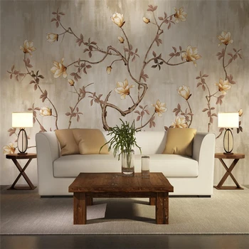 beibehang personalizada foto do papel de parede decoração sala quarto Retro flores e pássaros mural adesivo de parede PLANO de fundo do rolo