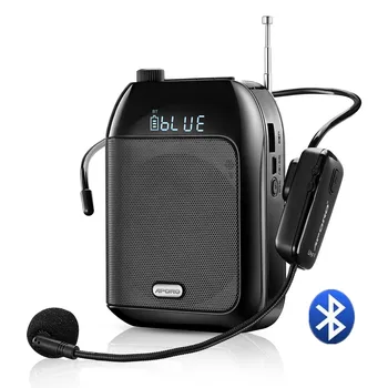 Bluetooth sem Fio UHF do Amplificador da Voz Portátil Para o Ensino de Palestra do Guia de turismo e Promoção do U-Disco de Megafone com Microfone alto-Falante