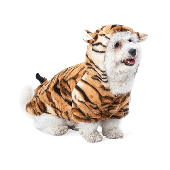 Bonito Tigre Traje Cosplay Da Mascote Do Cão Capuz Cão Suéter Casaco Casaco Quente Do Zodíaco Chinês Do Animal De Estimação De Tempo Frio, Roupas De Roupa