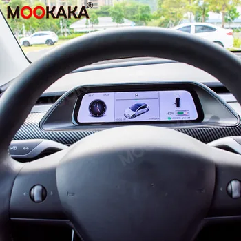 Carro Android Instrumento Virtual Para o Tesla Model 3 Y Cluster Digital LCD de Painel de Painel de Exibição de Navegação GPS Para Tesla Mod