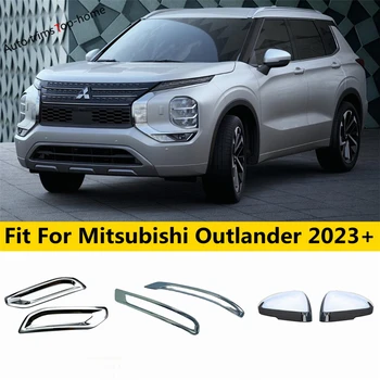 Carro De Acessórios Cromados Para Mitsubishi Outlander 2023 Espelho Retrovisor Cap / Pára-Choques Traseiro, Luz De Nevoeiro Da Lâmpada Quadro A Tampa Da Guarnição Exterior