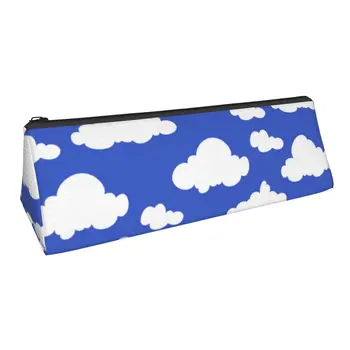 Cartoon Nuvem Triângulo caixa de Lápis de Nublado Céu Azul de Menino Menina de Volta para a Escola, Caixa de Lápis Legal Zíper Caneta Bolsa