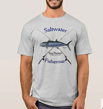 Cavala De Água Salgada Pesca Pescador Pescador Presente T-Shirt. Verão do Algodão de Manga Curta-O-Pescoço Mens T-Shirt Nova S-3XL
