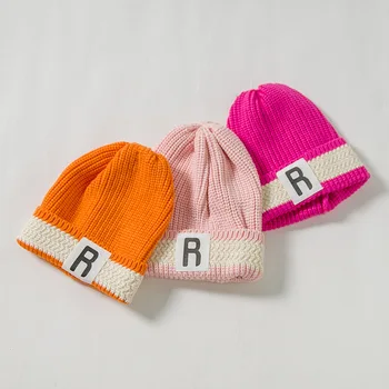 Chapéu de malha de 2019 outono/inverno nova tendência de moda versátil R padrão doce cor de lã, chapéus para homens e mulheres