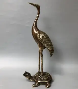 China bronze archaize o tartaruga guindaste artesanato estátua