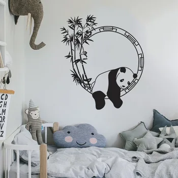 Chinês Panda Adesivo de Parede de Sala de Crianças Decoração Mural Quarto Sala Decoração de Parede Estética Adesivos para Móveis