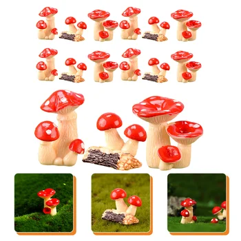 Cogumelos Cogumelos Mini Decorações Do Jardim Decorfor Bolo De Figurinhas Falso Resina Micro Miniatura Ornamento Acessórios Topper Artesanato