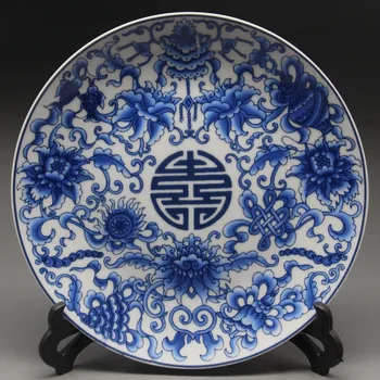 Colecionáveis requintado artesanato china cerâmica Budismo oito tesouros prato