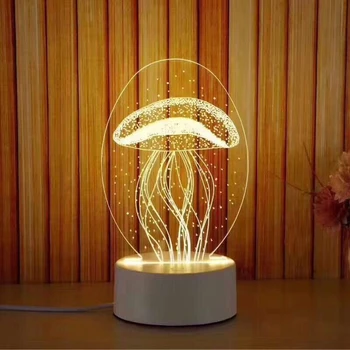 Criativo água-viva noctilucent lâmpada do Quarto lâmpada de mobília para a casa do Casamento, presente de aniversário em 3D noite de luz plug lâmpada de cabeceira