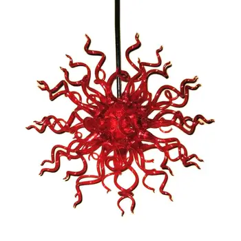 De Arte moderna de Vidro Lustre luminária Antiga de Vidro Soprado de Murano Luz Vermelha Abajur Loft de Arte Decorativa do DIODO emissor de luz