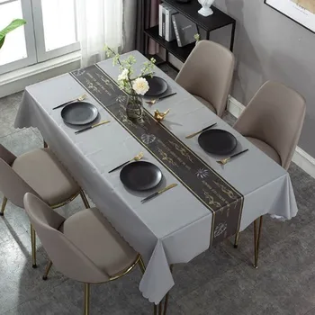 De luxo com imitação de couro estilo Nórdico toalha de mesa à prova de água e óleo-prova de espessamento de pvc mesa de jantar e mesa de café da esteira