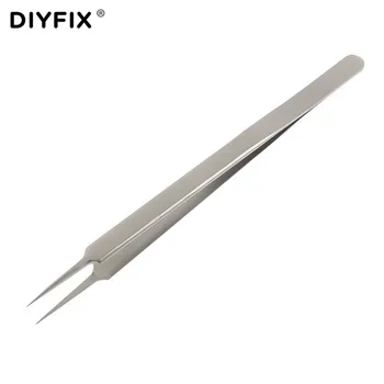DIYFIX 16cm Apontado Pinças de Alta Precisão Abraçadeiras de Aço Inoxidável Prolongado Médica Ninho de Manutenção