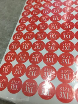 Diâmetro 12mm de papel Vermelho de etiquetas de tamanho S m l xl xxl xxxl tamanho de papel autocolante etiquetas para roupa